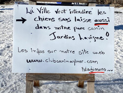 Légende de la photo : À la suite de la levée de boucliers provoquée chez les résidents propriétaires de chiens après avoir appris que les élus municipaux songeaient à interdire les chiens sans laisse dans quatre parcs canins de la ville, le conseil municipal de Gatineau a reporté d'un mois l'examen public de cette question.