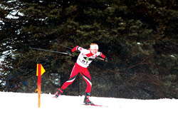 14-year-old Quebec Cup champion 
Tory Audet skiing in the 2020 Kanata Nordic Pretzel Race on January 26. Delivering seven first place finishes in as many races, Audet topped the table with a perfect score of 700 – nearly 33 points more than the second-best racer. 
Photo caption: Kanata Nordic Twitter page.