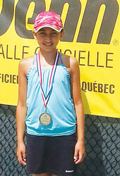 5th place in Quebec Tennis Championship for Aylmer’s Nada Rahimkhani. 	
Photo: Submitted